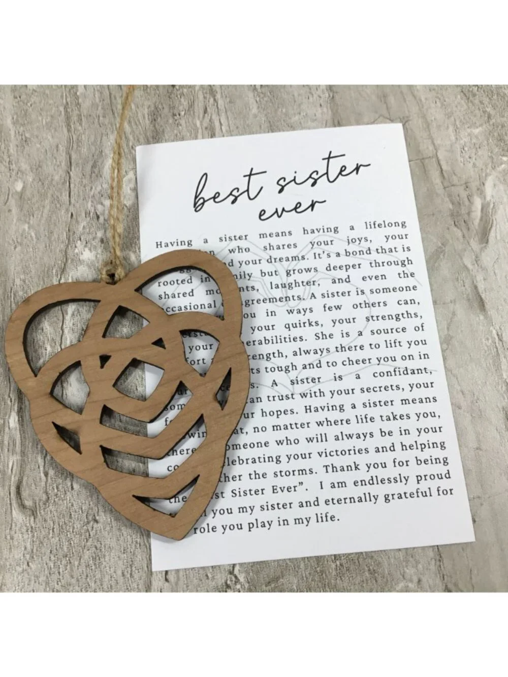 The Sister Celtic Knot Story Card Ornament